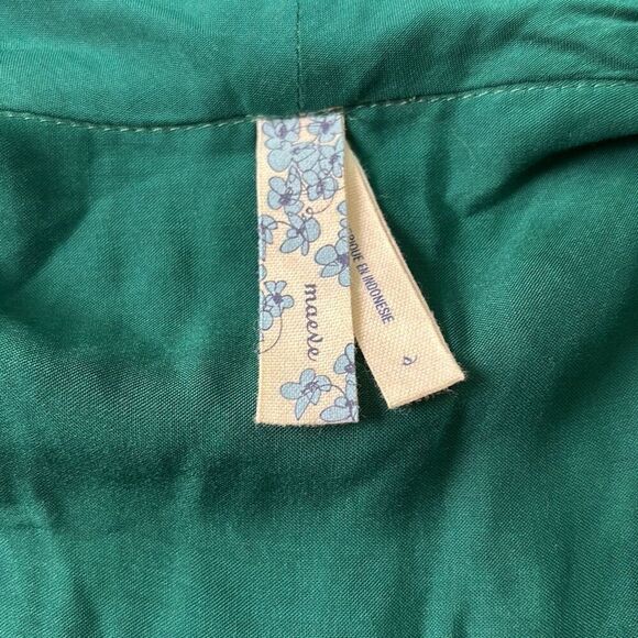 Maeve Anthropologie green faux wrap dress XS - Picture 6 of 10